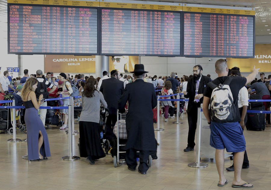 Terminal de salidas del aeropuerto Ben Gurion, en Lod, a las afueras de Tel Aviv (Israel)