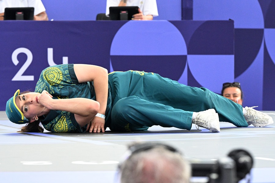 La 'breaker' Rachel Gunn, conocida como 'Raygun', durante su participación en los Juegos de París.