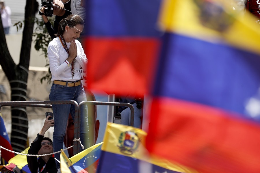 La líder opositora de Venezuela María Corina Machado