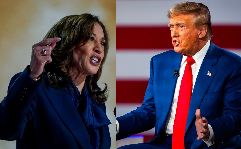 Fotografías se archivo de Kamala Harris (d) y Donald Trump (i), candidatos en las elecciones a la Presidencia de EE.UU. EFE/Will Oliver/Jim Lo Scalzo