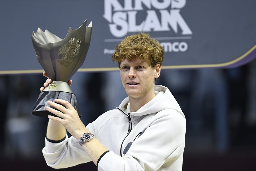 El italiano Jannik Sinner tras finalizar el torneo Six Kings Slam, en Arabia Saudí.