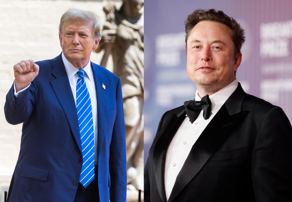 Combo de fotografías de archivo del expresidente y actual candidato republicano a las elecciones presidenciales de Estados Unidos, Donald Trump (i), y el magnate y propietario de la red social X, Elon Musk. EFE/Jim Lo Scalzo/Caroline Brehman