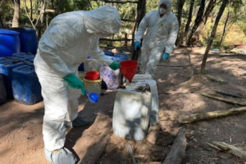 Marina destruye laboratorio clandestino y un plantío de mariguana en Sinaloa y Durango - destruccion-laboratorio-clandestino-cosala-sinaloa-semar-marina-2-1024x683