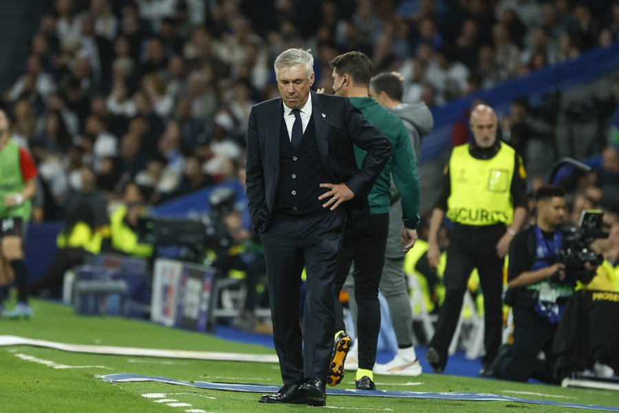 El entrenador del Real Madrid, Carlo Ancelotti, tras el partido de ayer.