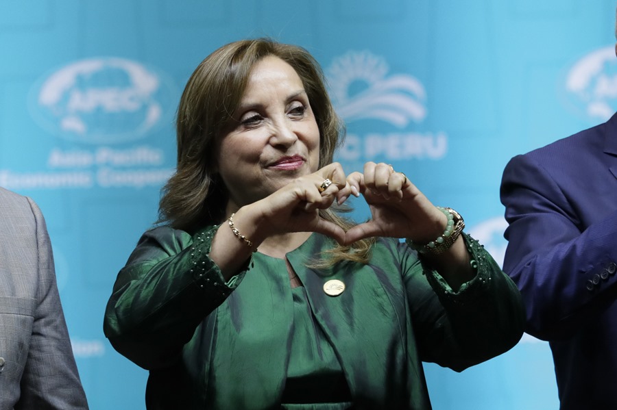 La presidenta de Perú, Dina Boluarte,