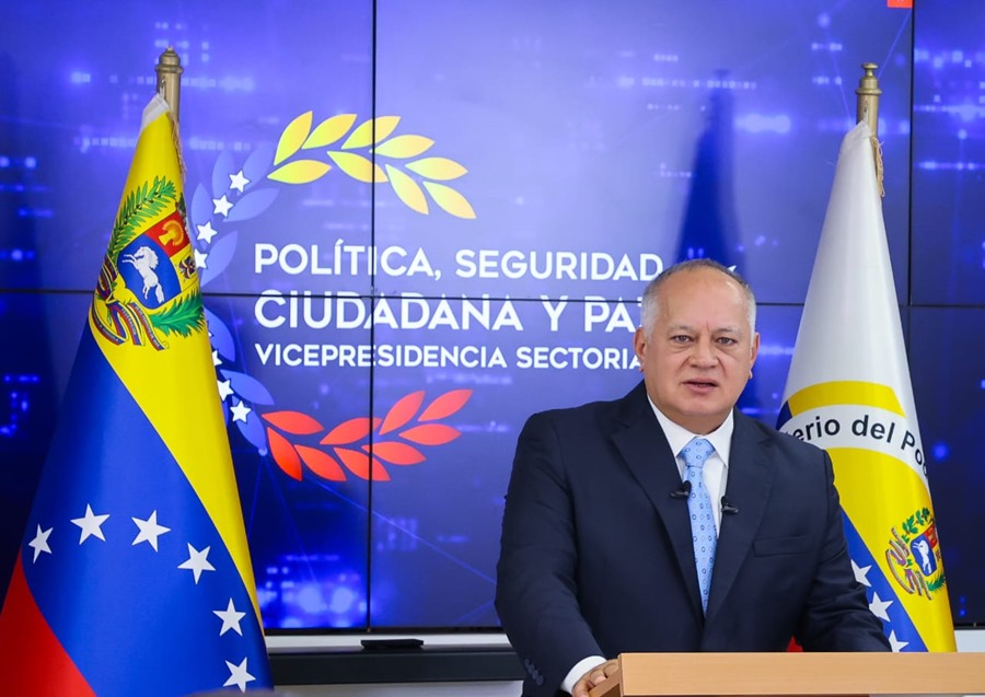 El ministro, Diosdado Cabello, este lunes en Caracas (Venezuela).