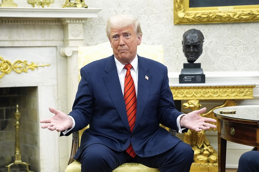 trump-rusia2 El presidente de Estados Unidos, Donald Trump, habla en la Casa Blanca sobre los diálogos con Rusia. EFE/Yuri Gripas/Pool