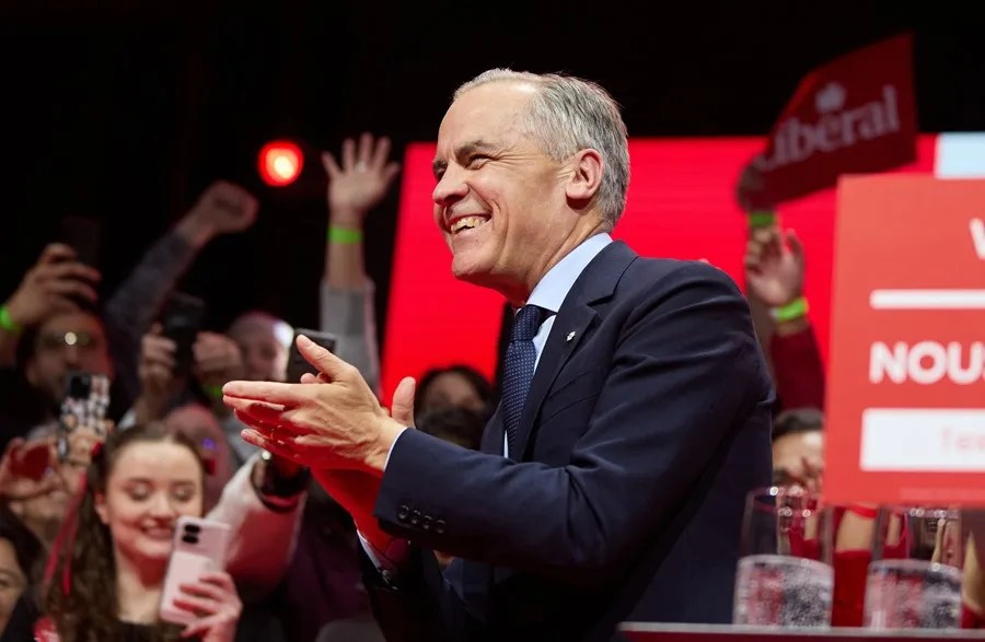 canada-trump2-2 El primer ministro de Canadá, Mark Carney, celebra la victoria del Partido Liberal, en las elecciones legislativas, el 28 de abril de 2025, tras lo cual deberá lidiar con Donald Trump. EFE/Eric Reid