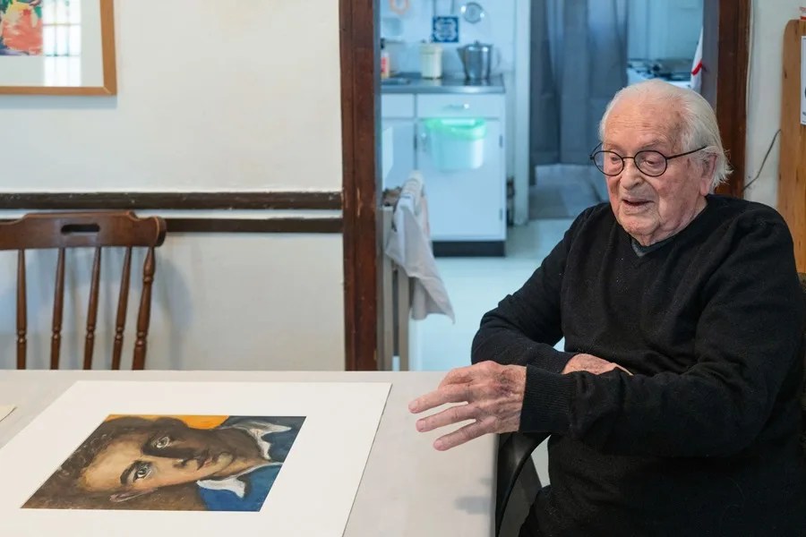 holocausto-yehuda-bacon El artista Yehuda Bacon, durante una entrevista con EFE en su casa en el antiguo barrio de Katamon de Jerusalén
