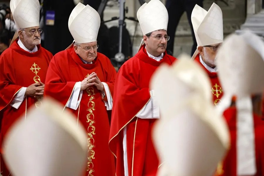 conclave-papa5 El cardenal Leo Burke (2i), uno de los electores que participarán en el cónclave para elegir nuevo papa. EFE/Fabio Frustaci