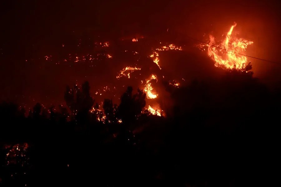 Incendio en la isla griega de Creta